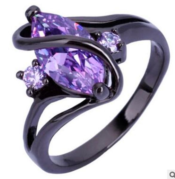 

new fashion personality black gold silver plated diamond ring, Golden;silver