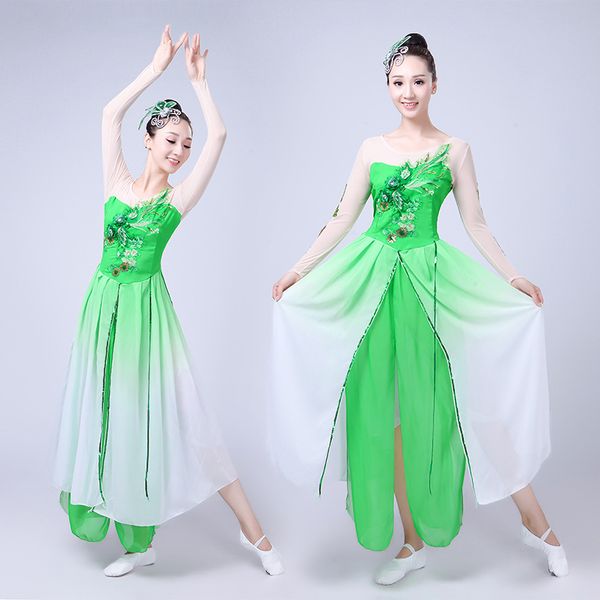 

halloween elegant women classical dance chinese yangko dancing performance national stage costumes 2018 new female square dance, Black;red