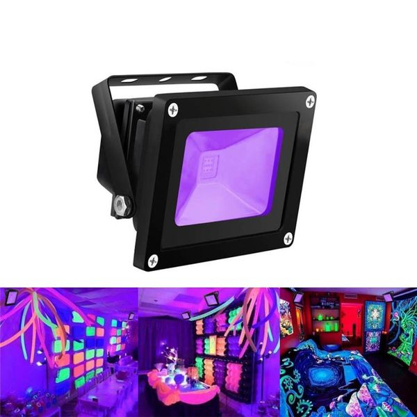 

уф-свет blacklight high power 10 вт 20 вт 30 вт уф-светодиодный прожектор водонепроницаемый для праздничных принадлежностей неоновое свечени
