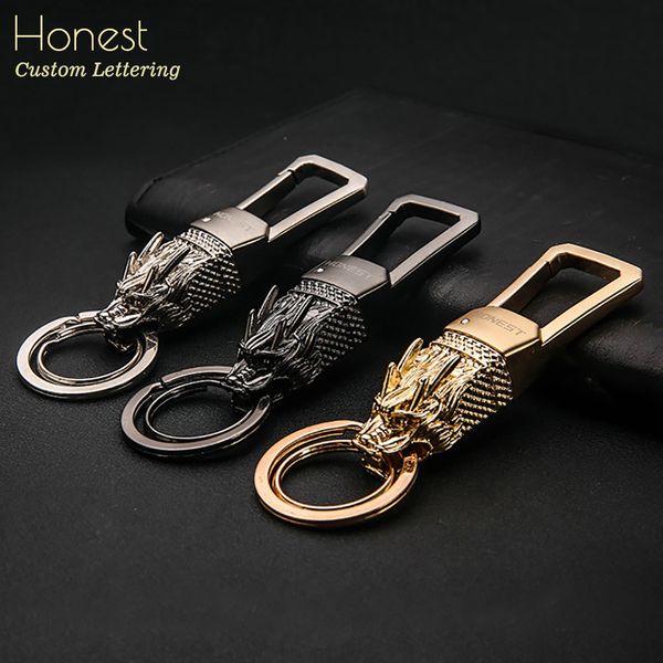 

honest high-grade car keychains classic custom lettering keychain gift bag pendant key chain holder ring jewelry animal, Silver