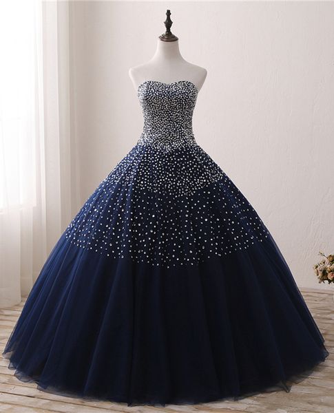 Neue Real Photo Quinceanera Kleider Ballkleid Perlen Lace Up Sweet 16 Kleid Für 15 Jahre Debütantin Prom Kleider BQ45