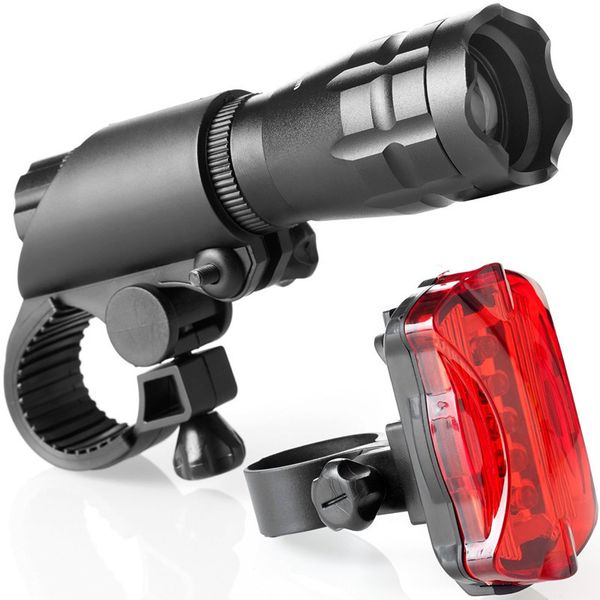 

super bright bicycle light easy to mount headlight and taillight with quick release system front and rear lighting