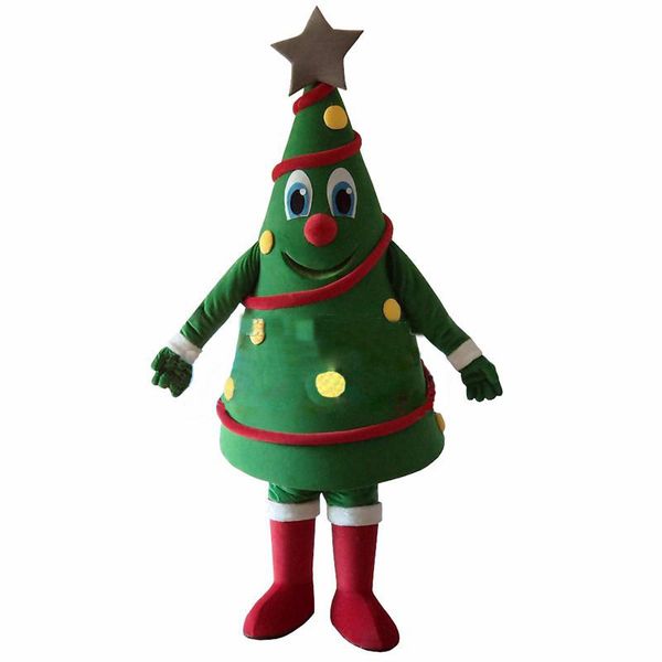 

2018 green christmas tree mascot costume ing, Red;yellow