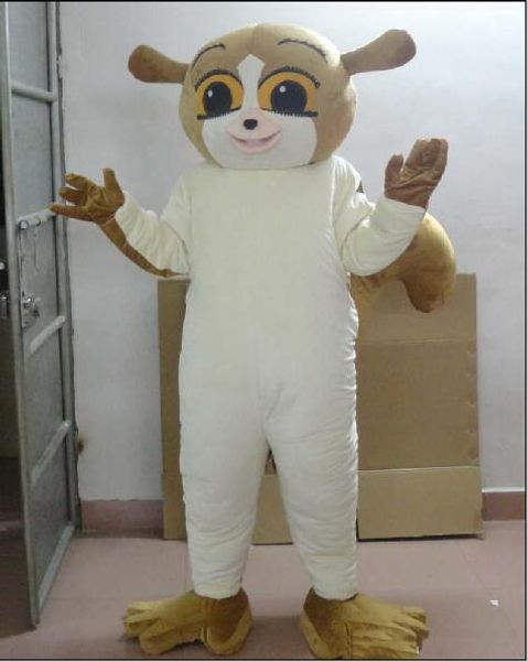 

2018 a brown madagascar mouse mascot costume with white belly for to wear, Red;yellow