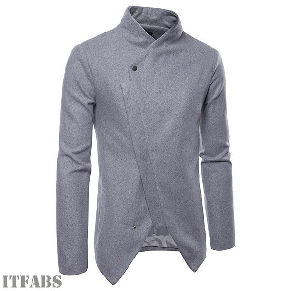 

new men slim fit stand collar coat winter outwear jacket, Black;brown