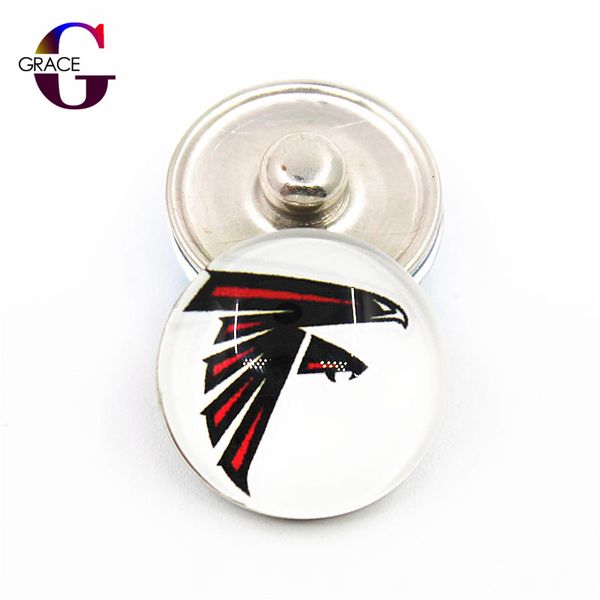 

football teams sport charms replaceable snap buttons diy 18mm glass football sports ginger snap jewelry charm bracelets for women