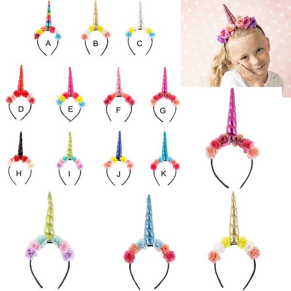 

11 colors Unicorn Hair sticks New girl Colorful flowers Unicorn headband Children birthday Unicorn hair sticks kids Hair Accessory