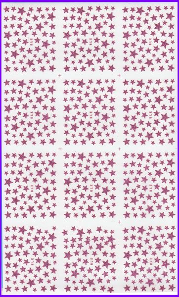 

12 pcs / lot star serial self adhensive nail art tattoos glitter powder nail sticker, Black