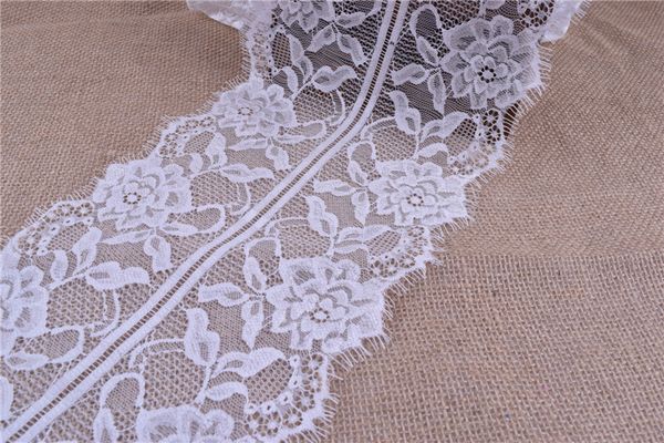 

10pcs 3yards 2016 summer item 19cm width chantilly lace, chemical lace trim, eyelash lace for garments, Black