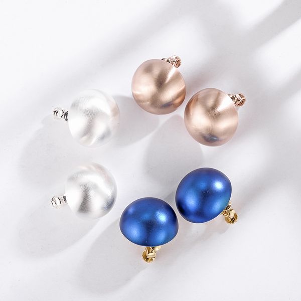 

2018 new earrings 3 colors crystal from austrian wholesale european fashion new semi-spherical ball ear clip fit women, Golden;silver