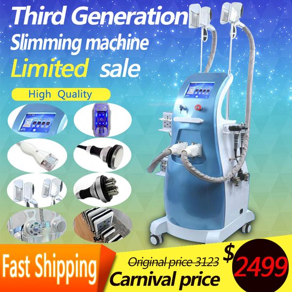 

high qualty cryo lipolysis fat ing machine ultrasound cavitation rf tripolar body slimming weight loss 5 in 1 equipment cryo lipo laser
