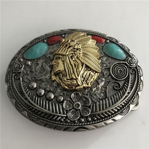 

1 pcs golden man buckle hebillas cinturon men's western cowboy metal belt buckle fit 4cm wide belts, Slivery;black