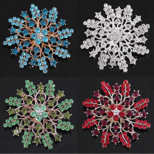 

baiduqiandu colorful crystal rhinestone gold tone flower brooch pins fashion jewelry women statement brooches for scarf shirt, Gray