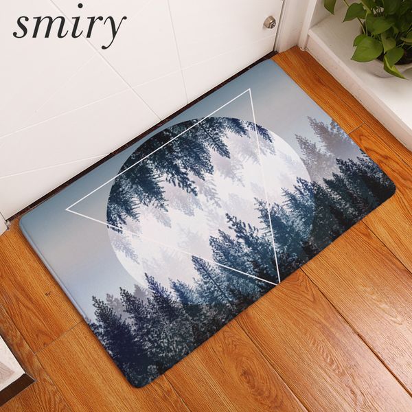 

smiry waterproof in front of door mats magnificent geometric moon forest scenery carpets bedside rugs light thin flannel mats