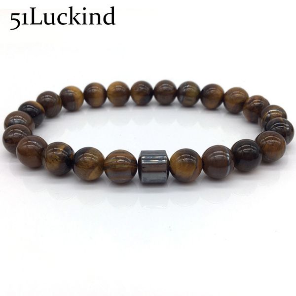 

simple natural stone beads buddha bracelet charms hematite tiger eyes lava stone beads braclet for men hand jewelry pulseira, Black