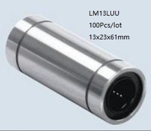 100 pz/lotto LM13LUU 13mm più cuscinetti a sfere lineari boccola scorrevole lineare cuscinetti di movimento lineare parti della stampante 3d router di cnc 13x23x61mm