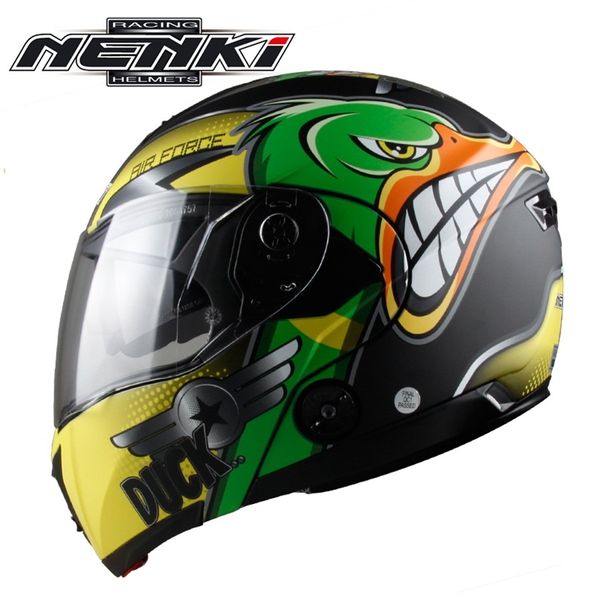 

1pcs nenki dot dual visor flip up full face modular casco racing casque bike motocross motorcycle helmet