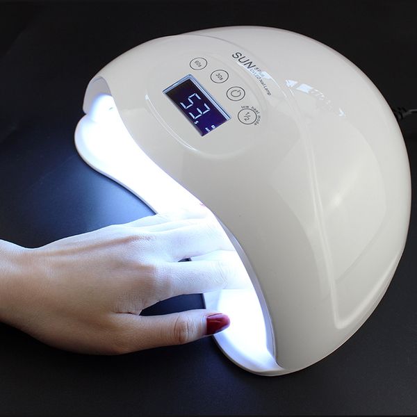 

sun5 plus 48w uv led lamp nail dryer led dual hands nail lamp curing for uv gel polish with lcd timer display sensor