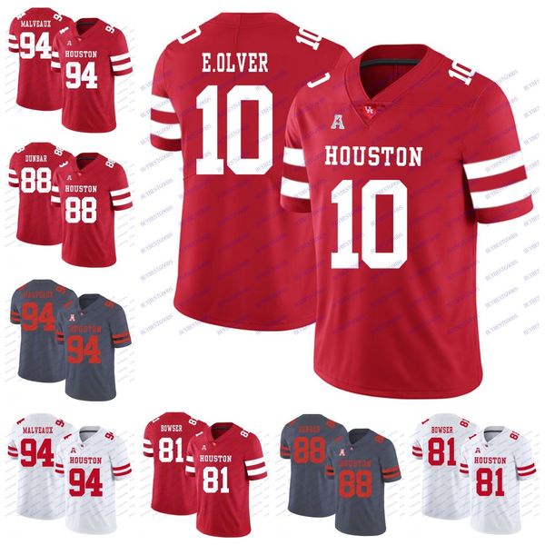 

нкаа хьюстон пумы 10 эд оливер 81 тюс баузер 88 стивен данбар 94 кэмерон malveaux колледж футбол кофта, Black;red