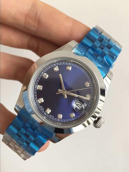 

4 style sell fashion watches 41 mm 126300 126303 126301 stainless steel date just diamond dial asia 2813 automatic mechanical men's, Slivery;brown