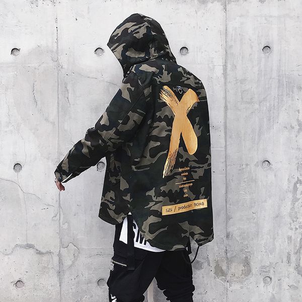 

april 2019 men camouflage jacket x coat jackets hip hop men fashion jacket camo sunday jackets us size s-xl, Black;brown