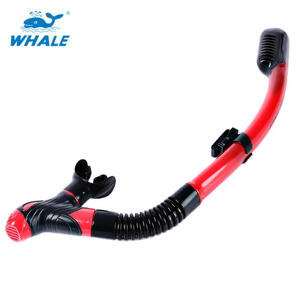 WHALE Snorkeling Scuba Diving Swimming Dry Snorkel con boccaglio in silicone Valvola di spurgo Design professionale per adolescenti e adulti