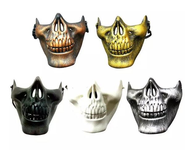 

cs военный скелет маска скелет пейнтбол нижняя половина лица воин 3 поколения маскарад маска хэллоуин маска карнавал подарок