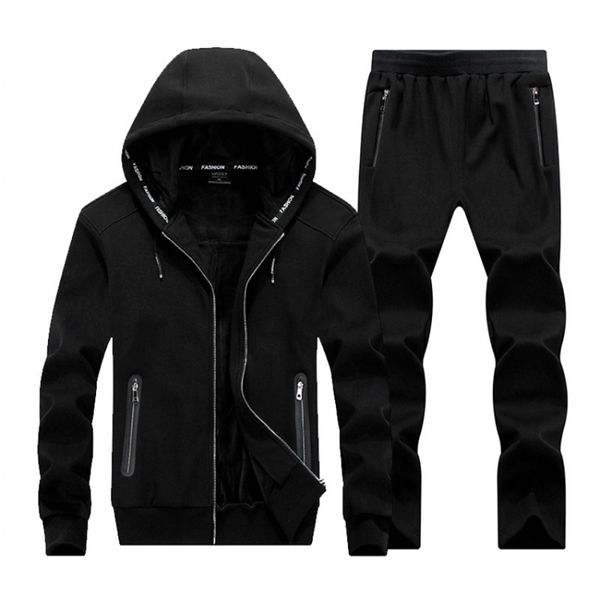 

winter large size sweater suit male hooded fleece with thickened sporting size big 8xl male tracksuit set men sportswea, Gray
