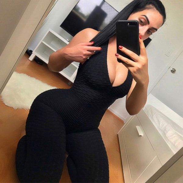 

yanqin fitness clothing women's one-pieces sports suit set workout gym fitness jumpsuit yoga bandage gym bodysuit, White;red