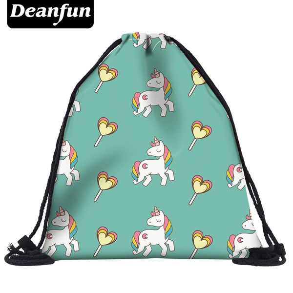 

deanfun 3d printed unicorn drawstring bags 2017 new fashion women backpack female cute for school 50448