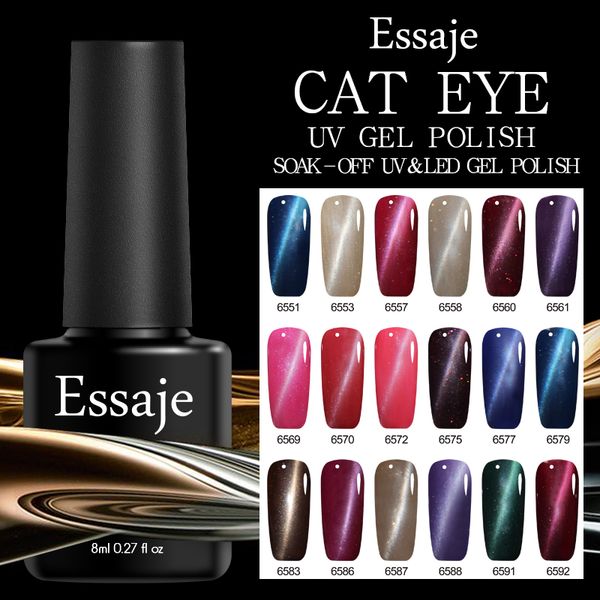 

essaje cat eye gel nail polish semi permanente 8ml 3d cat eye nail lucky gel uv primer led uv gellak varnish art, Red;pink