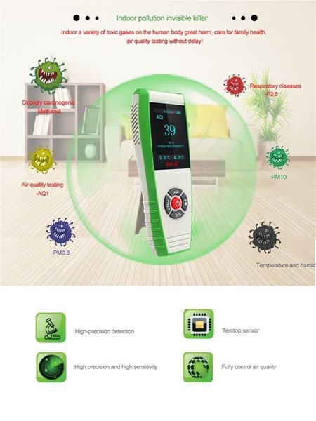 

indoor air quality monitor 7-in-1 digital temperature humidity tester meter pm2.5 pm0.3 pm10 aqi formaldehyde gas detector