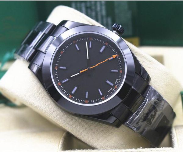 

Hot Selling Luxury Wristwatch Top Quality 116400 40MM SS BAND SMOOTH BEZEL ORANGE HAND MENS WATCH Mechanical Watch