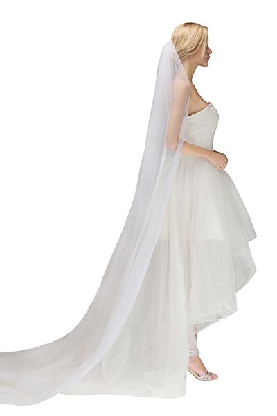 

new fashion simple one layer 3 merters soft tulle 2019 wedding veils with comb long princess bridal veils bridal accessories cpa1442, Black