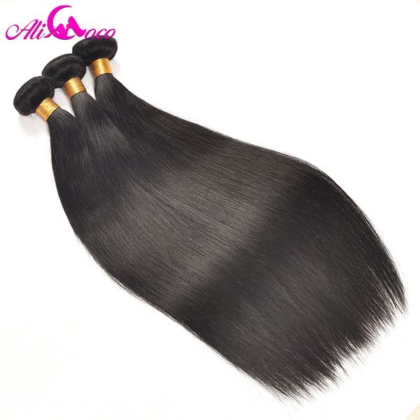 

ali coco brazilian straight hair bundles 1 piece human hair weave bundles 10-28 inch natural color non remy can be dyed, Black;brown