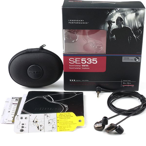 

Se535 in ear hifi earphone noi e cancelling head et hifi perfect 2 color noi e canceling with retail package microphone e535