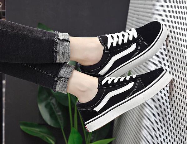 

mens women canvas sneakers fashion cool skateboarding casual shoes 35-44, Black