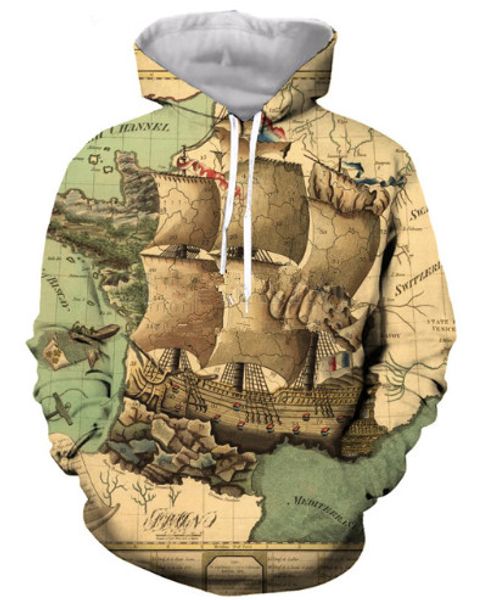 

new arrive ancient maps/giant pirate ship fantasy men women 3d print harajuku style t shirt /sweatshirts /hoodies casual s-xxxxxxl h28, Black
