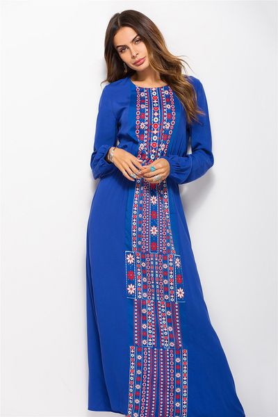 

new arrival women long dresses muslim dress fashion abaya clothing long sleeve print long muslim lady casual dress, Black;gray