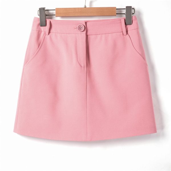 

autumn elegant office lady a-line skirt women fashion pink short skirt high waist female casual mini plus size 5xl talever, Black