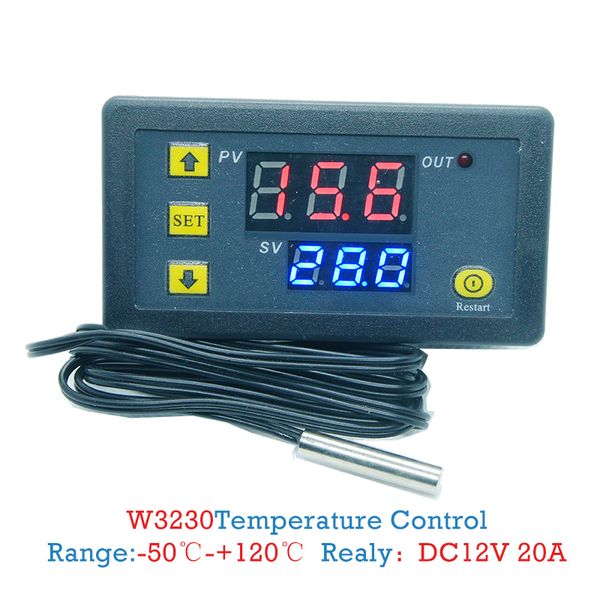 

w3230 20a 12v thermostat temperature controller digital thermostat regulator heating cooling control instruments