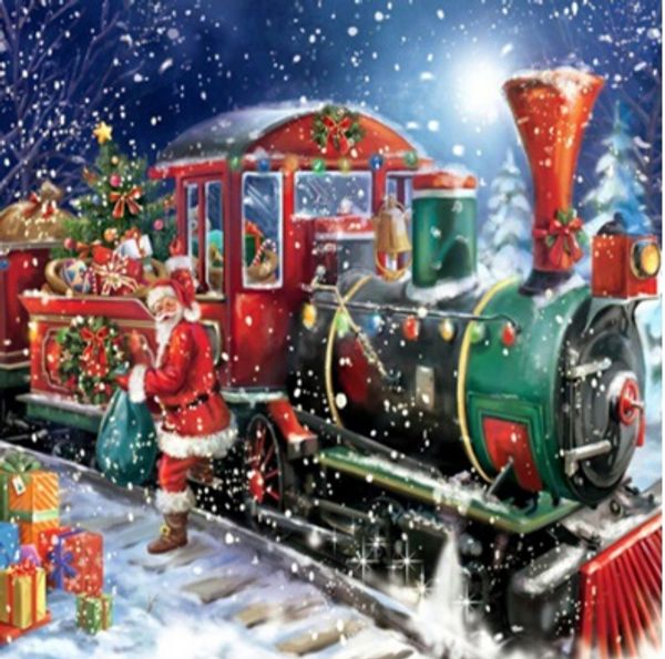 

полный квадрат / круглый дрель 5d diy алмаз живопись "рождественский поезд" вышивка крестом мозаика home decor подарок 25x25cm