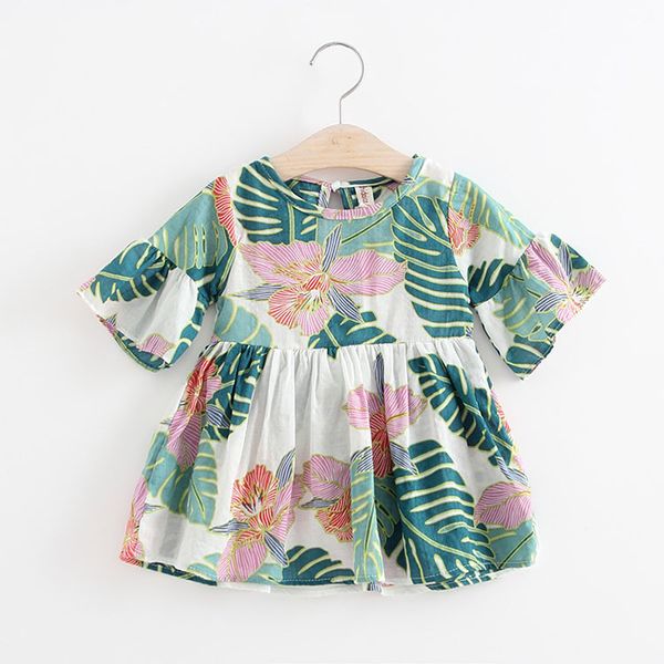 

5pcs/lot) super deal summer cotton baby dress princess dress ruffle sleeve cute fashion baby infant floral printed dresses, Red;yellow