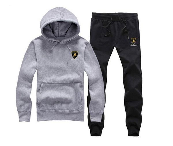 

s-5xl men hoodie +pants sweatshirt hip hop clothes sportswear fleece pullover new men suit, Black