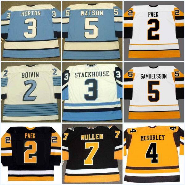 

Mens Vintage Hockey Jerseys 2 JIM PAEK 1992 2 LEO BOIVIN 3 RON STACKHOUSE TIM HORTON 4 MARTY MCSORLEY 5 ULF SAMUELSSON