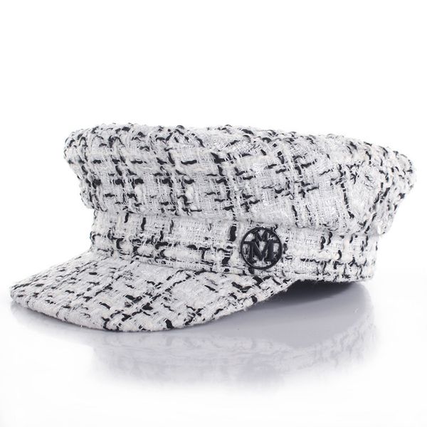 

2018 new navy cap black white striped beret for women artist brand cap casual dome bare chapeu hats boina mujer beret, Blue;gray