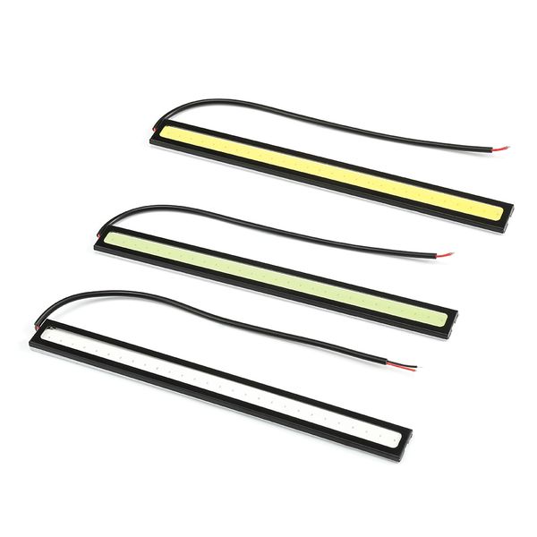 

10 x17cm cob led drl driving daytime running strip 12v led drl bar aluminum stripes panel car working lights