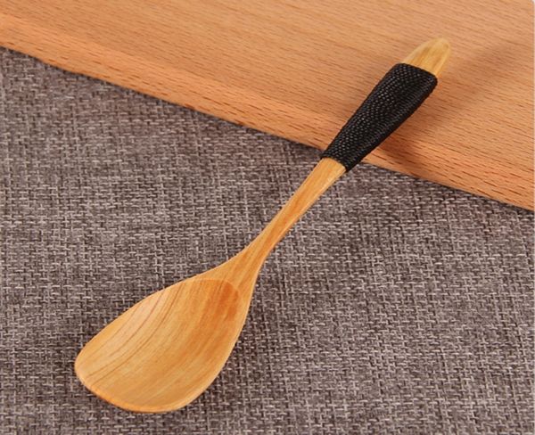 

10pcs/lot 13.5x2.8cm natural wood dessert spoon kitchen cooking utensil tool soup teaspoon wooden coffee spoons