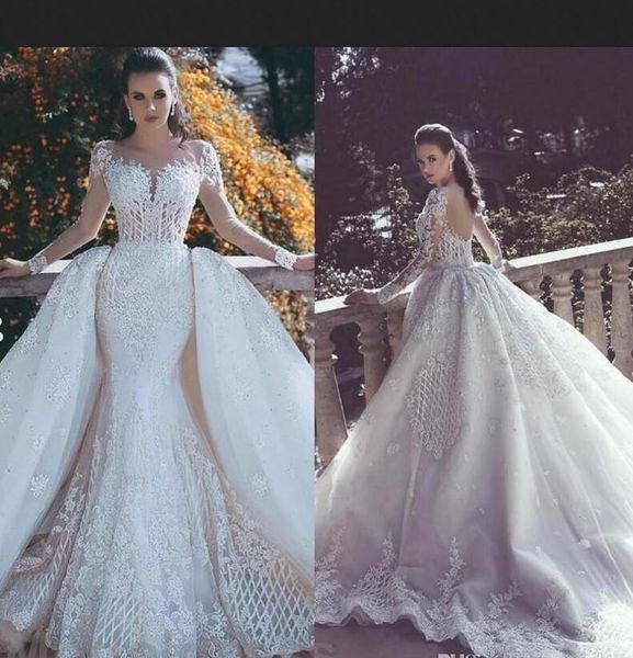 compre vestidos de novia por encargo 2018 apliques de encaje barrer