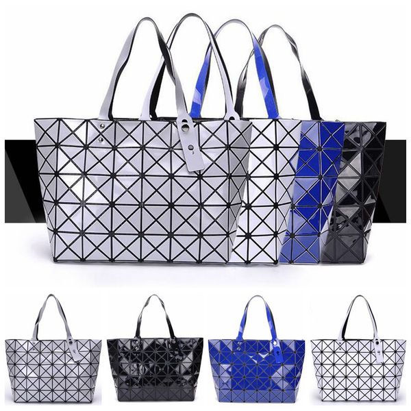 

women tote fold geometic handbag laser geometric hand bags sequins mirror saser plain folding handbags shoulder bags 4 colors ljjo4540, Black